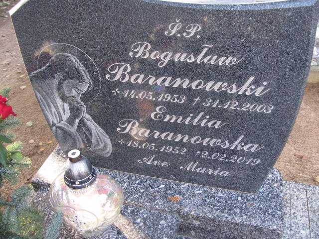 Emilia Baranowska 1952 Otyń - Grobonet - Wyszukiwarka osób pochowanych